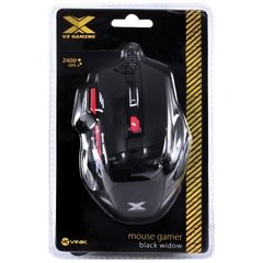 MOUSE VX GAMING BLACK WIDOW 2400 DPI AJUSTAVEL E 06 BOTOES PRETO COM VERMELHO - GM102 - loja online