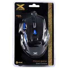 MOUSE VX GAMING BLACK WIDOW 2400 DPI AJUSTAVEL E 06 BOTÕES PRETO COM AZUL - GM104 na internet