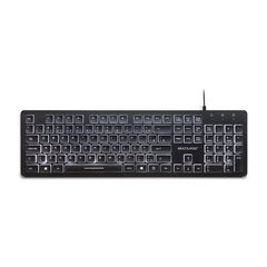 TECLADO OFFICE COM TECLAS CHOCOLATE E COM LUZ BRANCA USB TC218 PRETO