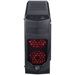 GABINETE MID-TOWER VTI PRETO COM 3 FANS LED VERMELHO LATERAL EM ACRÍLICO - VTIPTOPT3FCAF - comprar online