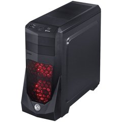 GABINETE MID-TOWER VTI PRETO COM 3 FANS LED VERMELHO LATERAL EM ACRÍLICO - VTIPTOPT3FCAF na internet