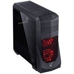 GABINETE MID-TOWER VTI PRETO COM 3 FANS LED VERMELHO LATERAL EM ACRÍLICO - VTIPTOPT3FCAF - Preech Informática - Informática e suas tecnologias