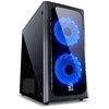 GABINETE MID-TOWER VENUS PRETO COM 2 FANS LED AZUL LATERAL EM ACRÍLICO - VENPTAZ2FCA