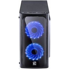 Imagem do GABINETE MID-TOWER VENUS PRETO COM 2 FANS LED AZUL LATERAL EM ACRÍLICO - VENPTAZ2FCA