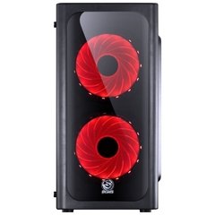 GABINETE MID-TOWER VENUS PRETO COM 2 FANS LED VERMELHO LATERAL EM ACRÍLICO - VENPTVM2FCA - comprar online