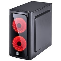 GABINETE MID-TOWER VENUS PRETO COM 2 FANS LED VERMELHO LATERAL EM ACRÍLICO - VENPTVM2FCA - Preech Informática - Informática e suas tecnologias