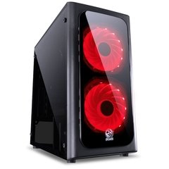 GABINETE MID-TOWER VENUS PRETO COM 2 FANS LED 7 CORES LATERAL EM ACRÍLICO - VENPT7C2FCA - comprar online