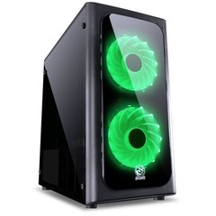 GABINETE MID-TOWER VENUS PRETO COM 2 FANS LED 7 CORES LATERAL EM ACRÍLICO - VENPT7C2FCA - Preech Informática - Informática e suas tecnologias