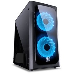 GABINETE MID-TOWER VENUS PRETO COM 2 FANS LED 7 CORES LATERAL EM ACRÍLICO - VENPT7C2FCA - loja online