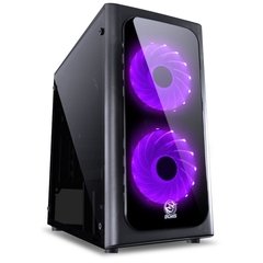 GABINETE MID-TOWER VENUS PRETO COM 2 FANS LED 7 CORES LATERAL EM ACRÍLICO - VENPT7C2FCA