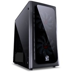 GABINETE MID-TOWER VENUS PRETO COM 2 FANS LED 7 CORES LATERAL EM ACRÍLICO - VENPT7C2FCA - comprar online