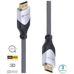 CABO HDMI 2.0 4K ULTRA HD 3D CONEXÃO ETHERNET BLINDADO EM NYLON 3 METROS - H20B-3