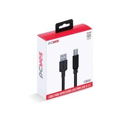 CABO USB A 2.0 MACHO PARA USB B 2.0 MACHO 3 METROS - PUABM2-3 - loja online