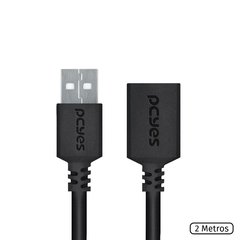 CABO USB A 2.0 MACHO PARA USB A 2.0 FEMEA 2 METROS - PUAMF2-2