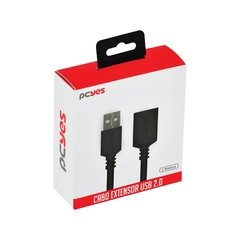 CABO USB A 2.0 MACHO PARA USB A 2.0 FEMEA 2 METROS - PUAMF2-2