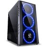 GABINETE MID-TOWER SATURN PRETO COM 3 FANS LED AZUL LATERAL EM ACRÍLICO - SATPTAZ3FCA