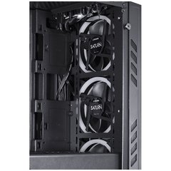 GABINETE MID-TOWER SATURN PRETO COM 3 FANS LED AZUL LATERAL EM ACRÍLICO - SATPTAZ3FCA - comprar online