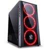 GABINETE MID-TOWER SATURN PRETO COM 3 FANS LED VERMELHO LATERAL EM ACRÍLICO - SATPTVM3FCA