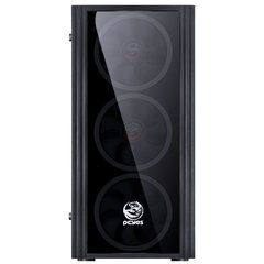 GABINETE MID-TOWER SATURN PRETO COM 3 FANS LED VERDE LATERAL EM ACRÍLICO FRONTAL EM VIDRO TEMPERADO - SATPTVD3FCA na internet