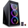 GABINETE MID-TOWER JUPITER PRETO COM 3 FANS LED RGB FRONTAL E LATERAL EM VIDRO TEMPERADO - JUPPT7C3FCV