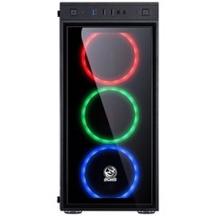 GABINETE MID-TOWER JUPITER PRETO COM 3 FANS LED RGB FRONTAL E LATERAL EM VIDRO TEMPERADO - JUPPT7C3FCV na internet