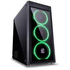 GABINETE MID-TOWER JUPITER PRETO COM 3 FANS LED RGB FRONTAL E LATERAL EM VIDRO TEMPERADO - JUPPT7C3FCV