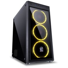 GABINETE MID-TOWER JUPITER PRETO COM 3 FANS LED RGB FRONTAL E LATERAL EM VIDRO TEMPERADO - JUPPT7C3FCV - loja online