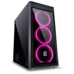 GABINETE MID-TOWER JUPITER PRETO COM 3 FANS LED RGB FRONTAL E LATERAL EM VIDRO TEMPERADO - JUPPT7C3FCV na internet