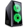 GABINETE MID-TOWER VENUS PRETO COM 2 FANS LED VERDE LATERAL EM ACRÍLICO - VENPTVD2FCA