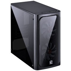 GABINETE MID-TOWER VENUS PRETO COM 2 FANS LED VERDE LATERAL EM ACRÍLICO - VENPTVD2FCA - loja online