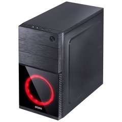 GABINETE MID-TOWER MERCURY PRETO COM 1 FAN LED VERMELHO LATERAL EM ACRÍLICO - MRCPTVM1FCA - Preech Informática - Informática e suas tecnologias