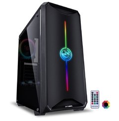 GABINETE MID-TOWER NOVA PLUS PRETO COM 3 FANS LED RGB LATERAL EM ACRÍLICO - NOVPTRGB3FCA