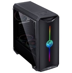 GABINETE MID-TOWER NOVA PLUS PRETO COM 3 FANS LED RGB LATERAL EM ACRÍLICO - NOVPTRGB3FCA - comprar online