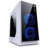 GABINETE GAMER VX GAMING CRATER COM JANELA ACRÍLICA BRANCO COM 2 X FAN FRONTAL 120MM 15 PONTOS DE LED AZUL