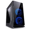 GABINETE GAMER VX GAMING CRATER COM JANELA ACRÍLICA PRETO COM 2 X FAN FRONTAL 120MM 15 PONTOS DE LED AZUL