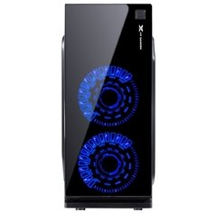 GABINETE GAMER VX GAMING CRATER COM JANELA ACRÍLICA PRETO COM 2 X FAN FRONTAL 120MM 15 PONTOS DE LED AZUL na internet