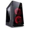 GABINETE GAMER VX GAMING CRATER COM JANELA ACRÍLICA PRETO COM 2 X FAN FRONTAL 120MM 15 PONTOS DE LED VERMELHO