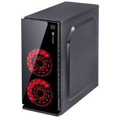 GABINETE GAMER VX GAMING CRATER COM JANELA ACRÍLICA PRETO COM 2 X FAN FRONTAL 120MM 15 PONTOS DE LED VERMELHO - comprar online