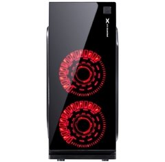 GABINETE GAMER VX GAMING CRATER COM JANELA ACRÍLICA PRETO COM 2 X FAN FRONTAL 120MM 15 PONTOS DE LED VERMELHO na internet