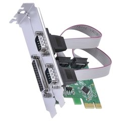 PLACA SERIAL 2 SAÍDAS RS232 RS485 RS422 + 1 SAÍDA PARALELA IEEE1284 PCI EXPRESS PCI-E X1 COM LOW PROFILE - P2IE1PR-LP