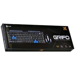 Imagem do COMBO GAMER VX GAMING GRIFO TECLADO + MOUSE 2400 DPI LED USB CABO 1.8 METROS AZUL - VGC-01A