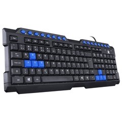 Imagem do COMBO GAMER VX GAMING GRIFO TECLADO + MOUSE 2400 DPI LED USB CABO 1.8 METROS AZUL - VGC-01A