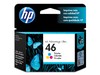 CARTUCHO DE TINTA INK ADVANTAGE HP SUPRIMENTOS CZ638AL HP 46 TRICOLOR 16 ML