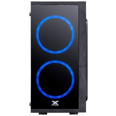 GABINETE GAMER VX GAMING ARIES COM LATERAL ACRÍLICA PRETO 2 X FAN FRONTAL LED AZUL - comprar online