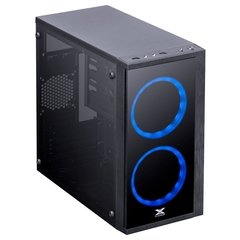 GABINETE GAMER VX GAMING ARIES COM LATERAL ACRÍLICA PRETO 2 X FAN FRONTAL LED AZUL - loja online