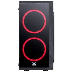 GABINETE GAMER VX GAMING ARIES COM LATERAL ACRÍLICA PRETO 2 X FAN FRONTAL LED VERMELHO - comprar online