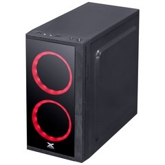 GABINETE GAMER VX GAMING ARIES COM LATERAL ACRÍLICA PRETO 2 X FAN FRONTAL LED VERMELHO - Preech Informática - Informática e suas tecnologias