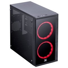 GABINETE GAMER VX GAMING ARIES COM LATERAL ACRÍLICA PRETO 2 X FAN FRONTAL LED VERMELHO - loja online