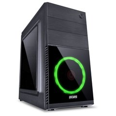 GABINETE MID-TOWER MERCURY PRETO COM 1 FAN LED VERDE LATERAL EM ACRÍLICO - MRCPTVD1FCA