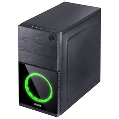 GABINETE MID-TOWER MERCURY PRETO COM 1 FAN LED VERDE LATERAL EM ACRÍLICO - MRCPTVD1FCA - Preech Informática - Informática e suas tecnologias